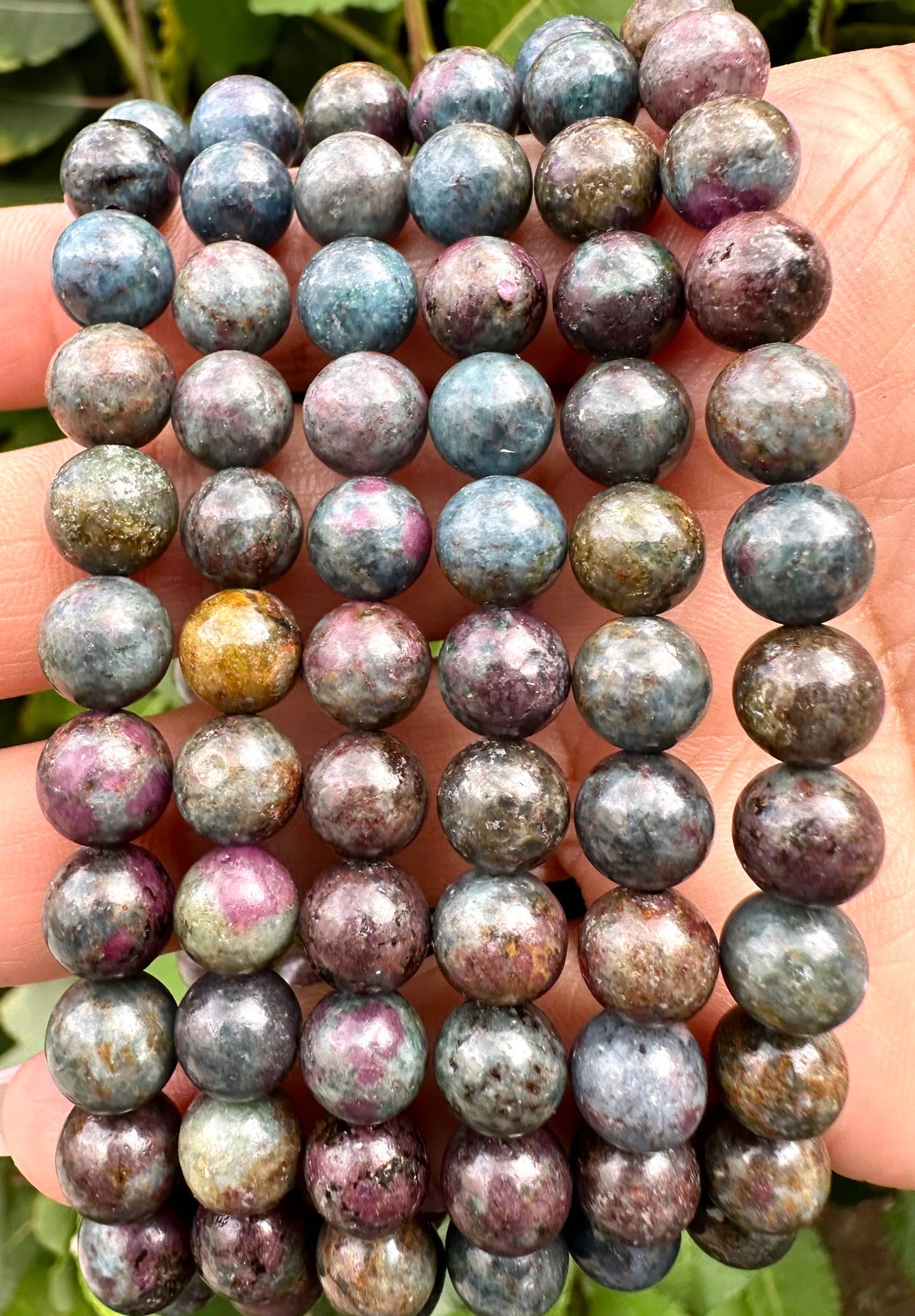 8mm Natural Ruby Kyanite Crystal Healing Stretch Bracelet