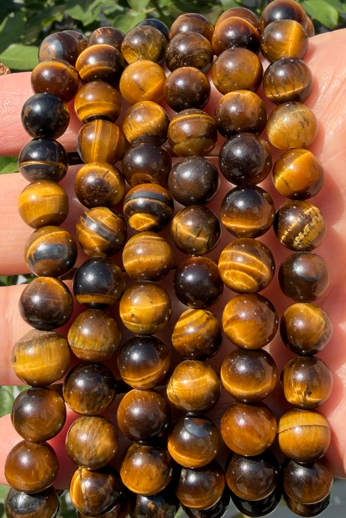 Natural Tiger Eye 8mm 7.5” Crystal Healing Stretch Bracelet