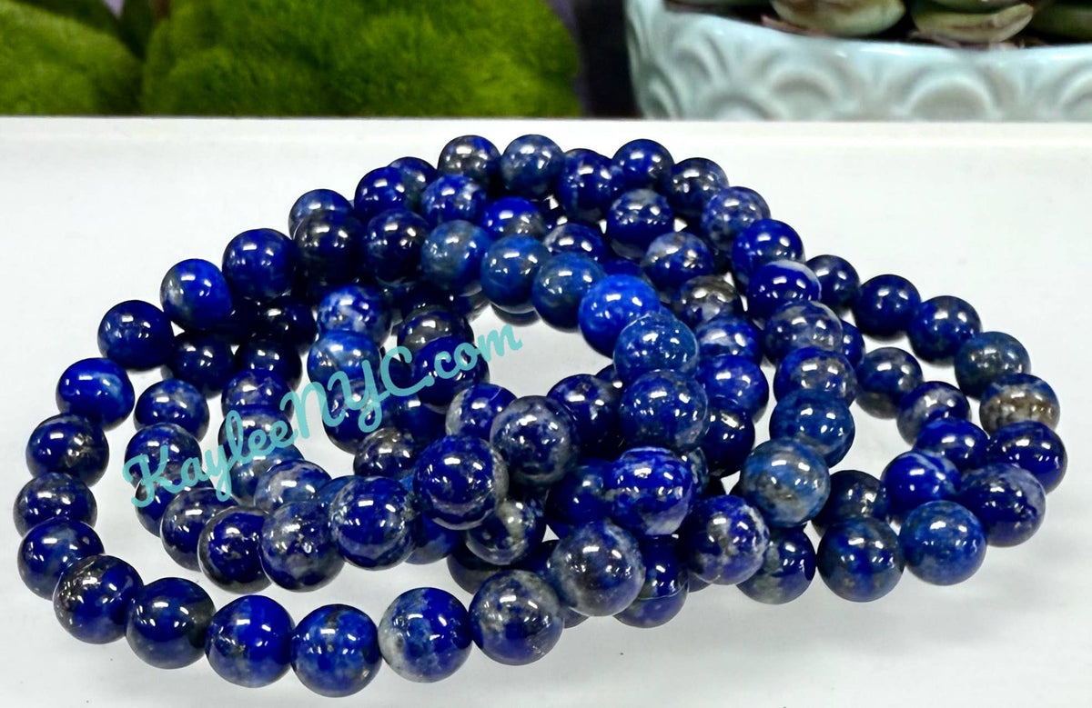 Natural Lapis Lazuli 8mm Crystal Healing Stretch Bracelet