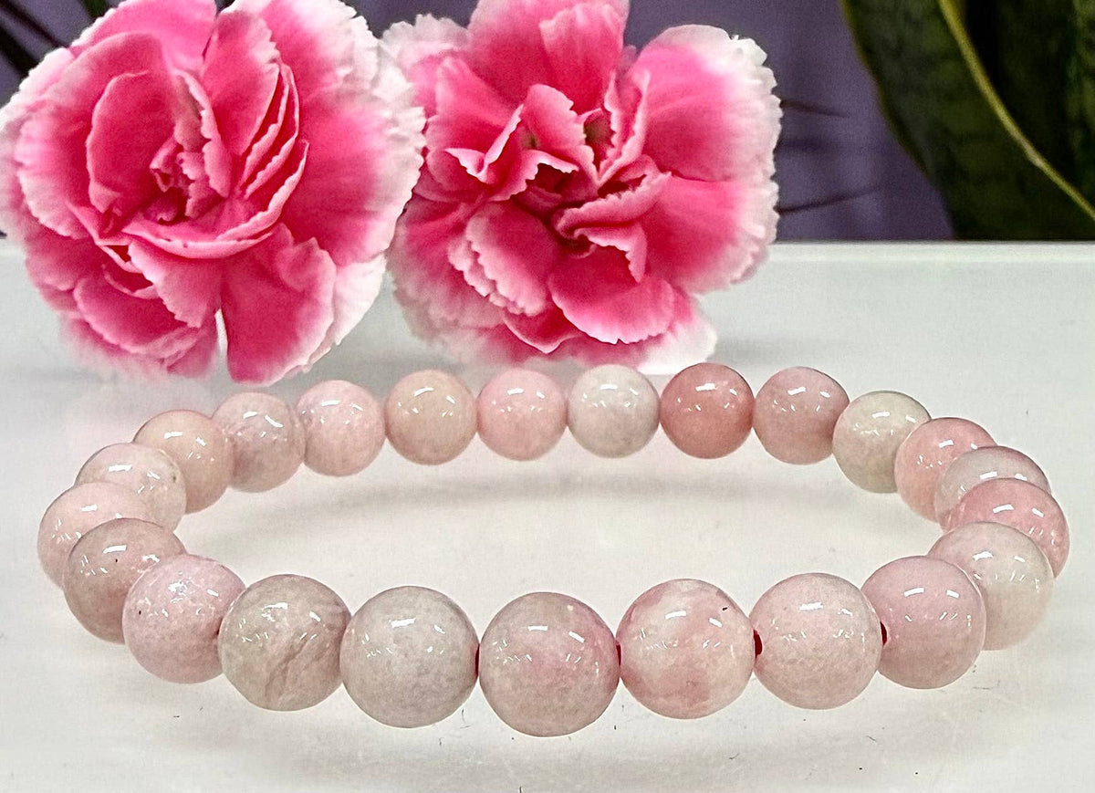 Natural Pink Opal 8mm Crystal Healing Stretch Bracelet 7.5"