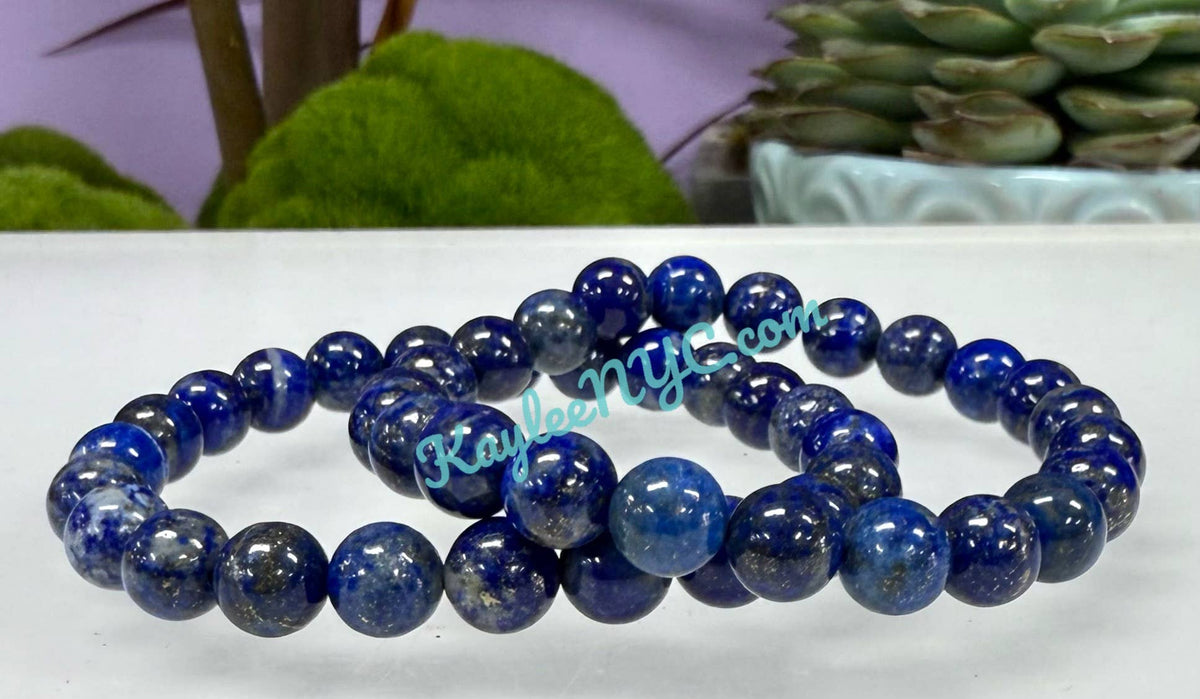 Natural Lapis Lazuli 8mm Crystal Healing Stretch Bracelet