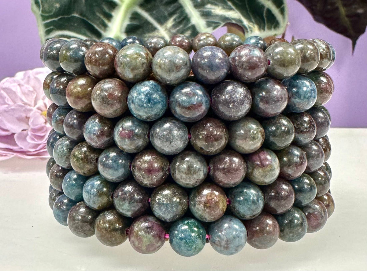 8mm Natural Ruby Kyanite Crystal Healing Stretch Bracelet