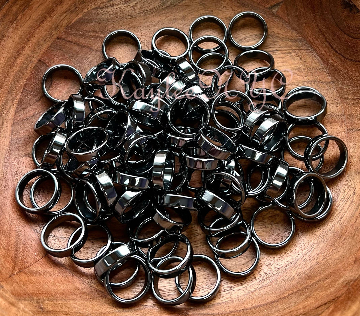 Wholesale Lot 100 pcs 6mm Natural Hematite Ring Crystal