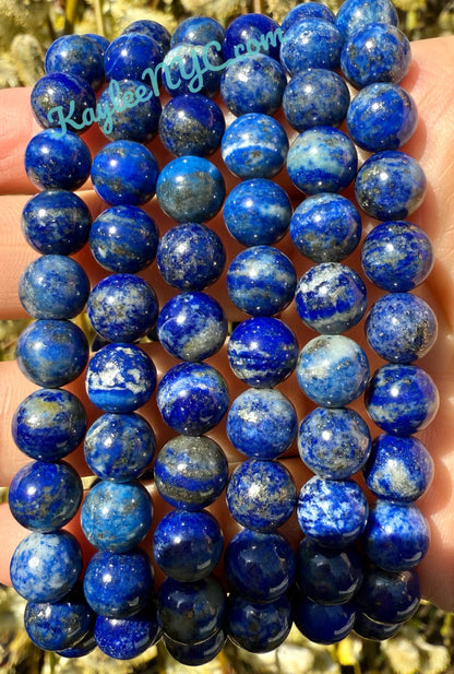 Natural Lapis Lazuli 8mm Crystal Healing Stretch Bracelet