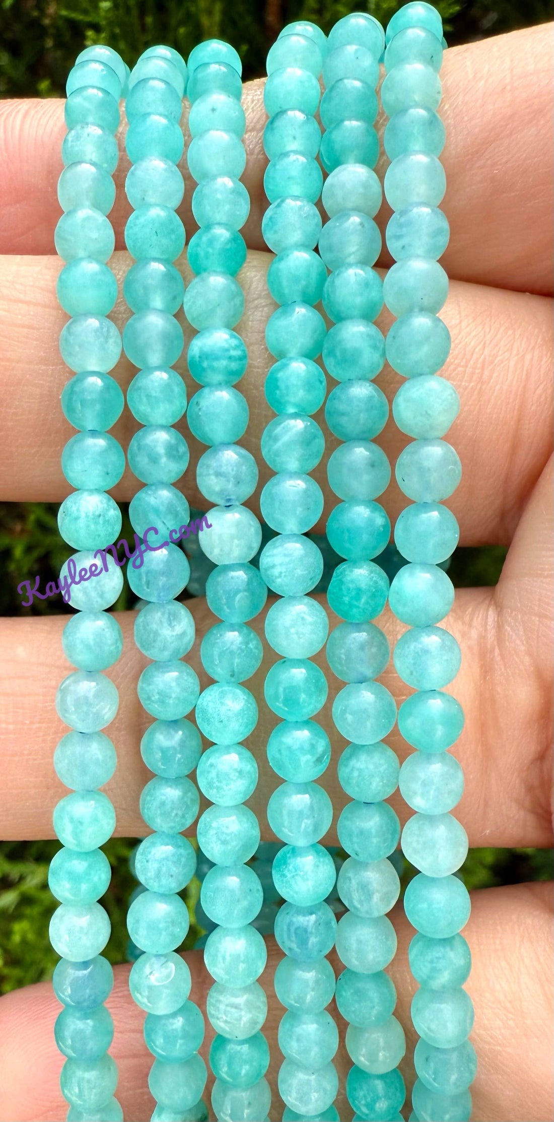 4mm Natural Amazonite Crystal Healing Stretch Bracelet 7.5"