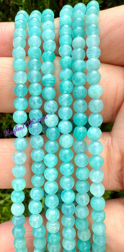 4mm Natural Amazonite Crystal Healing Stretch Bracelet 7.5"