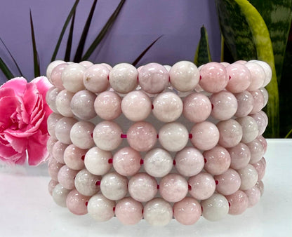Natural Pink Opal 8mm Crystal Healing Stretch Bracelet 7.5"