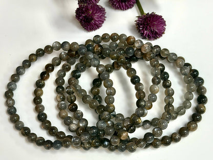 Natural Black Moonstone 5-6mm Crystal Stretch Bracelet