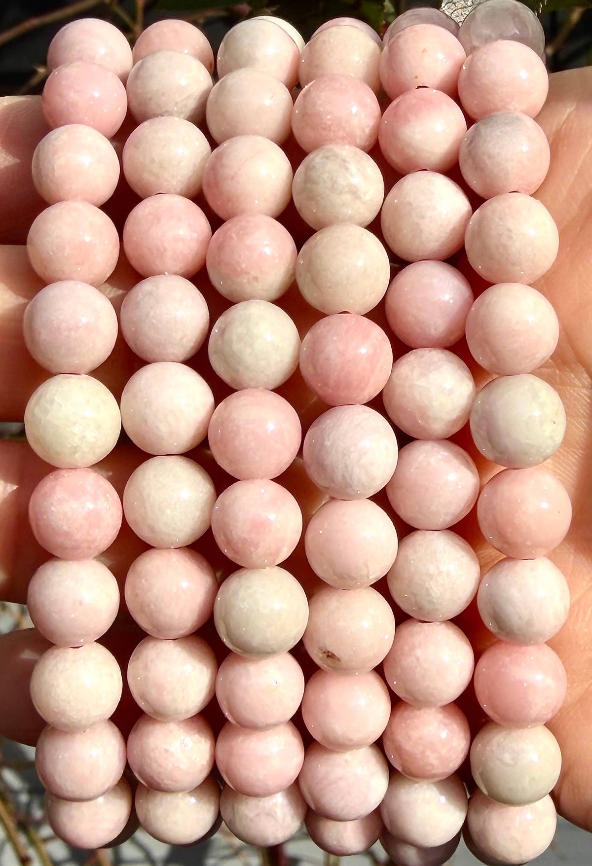 Natural Pink Opal 8mm Crystal Healing Stretch Bracelet 7.5"