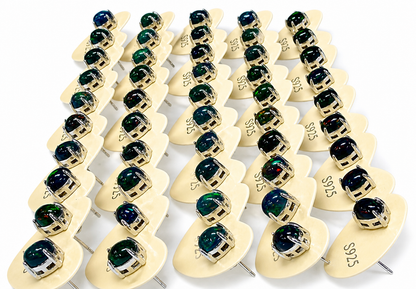 Black Opal Stud Earring 5x7mm