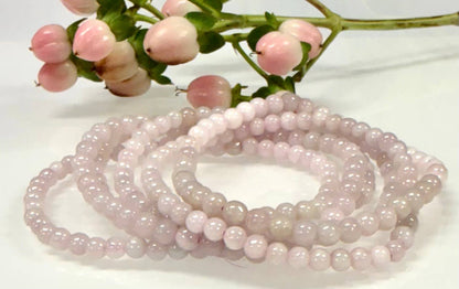 Natural Pink Jade Jadeite 4mm Crystal Stretch Bracelet 7.5"
