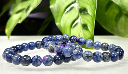 Natural Sodalite 8mm Crystal Healing Stretch bracelet 7.5"