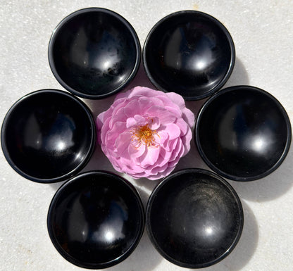 6-8 pcs Natural Black Obsidian Bowls Crystal Healing Energy