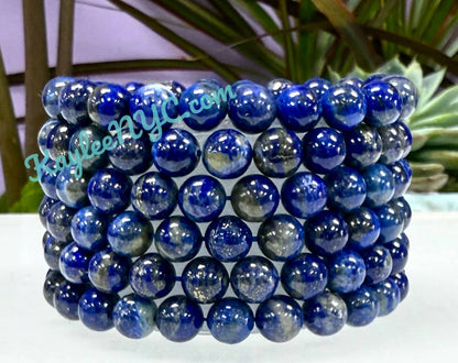 Natural Lapis Lazuli 8mm Crystal Healing Stretch Bracelet