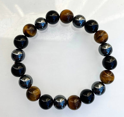 10mm Protection Natural Crystal Healing Stretch Bracelets 8"