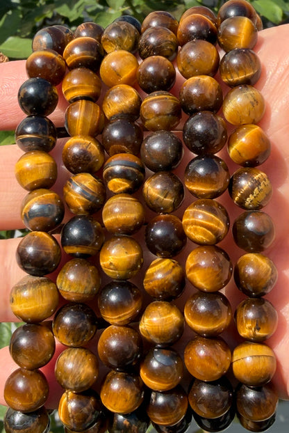 Natural Tiger Eye 8mm 7.5” Crystal Healing Stretch Bracelet
