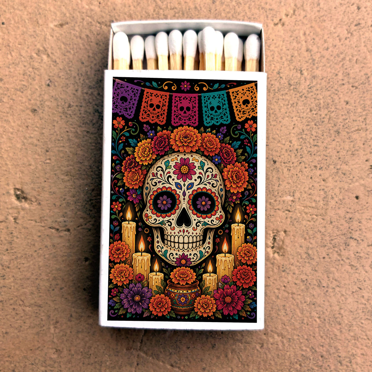 Matches • Halloween Day of the Dead Sugar Skull • Home Decor