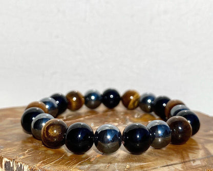 10mm Protection Natural Crystal Healing Stretch Bracelets 8"