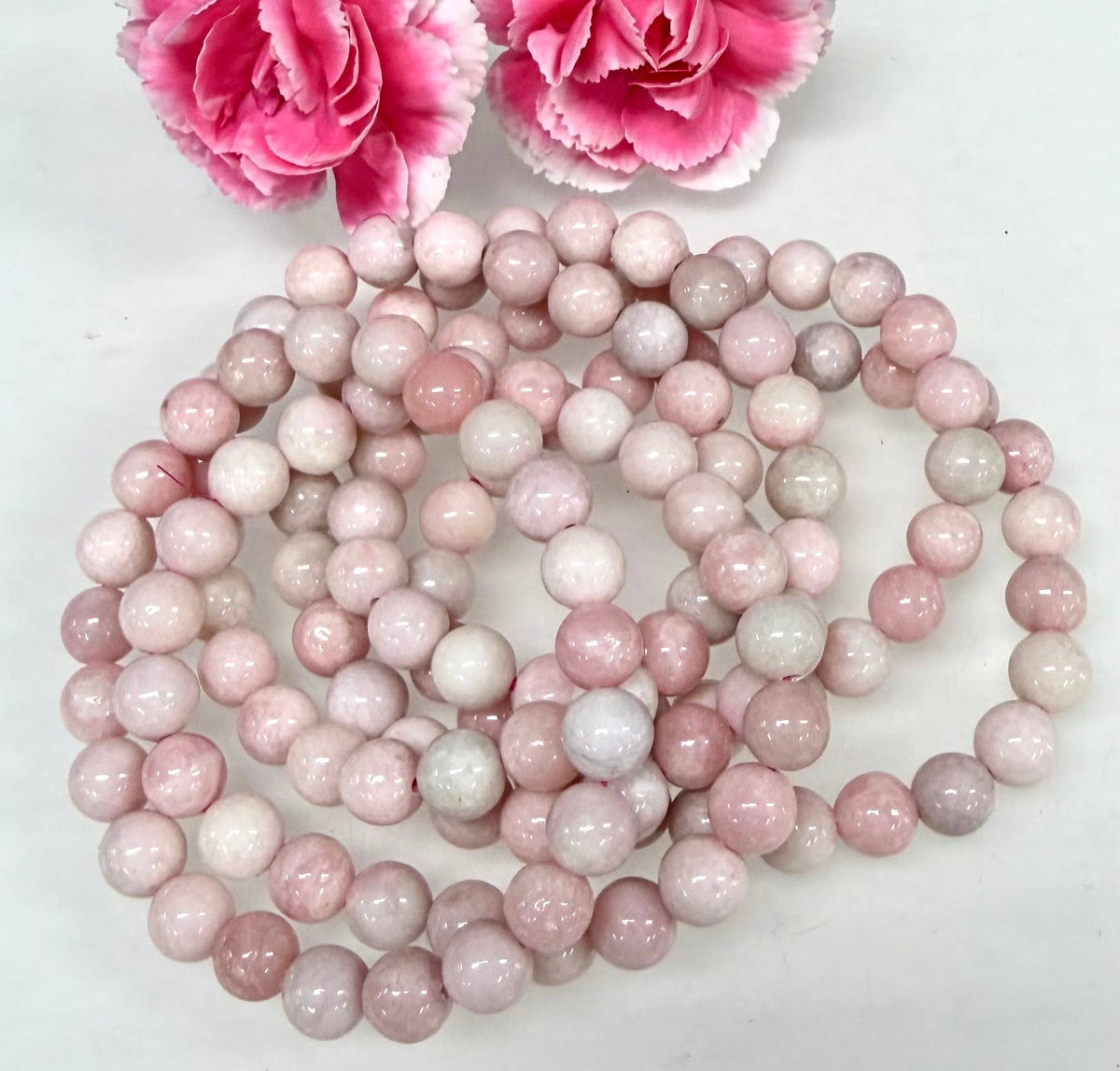 Natural Pink Opal 8mm Crystal Healing Stretch Bracelet 7.5"