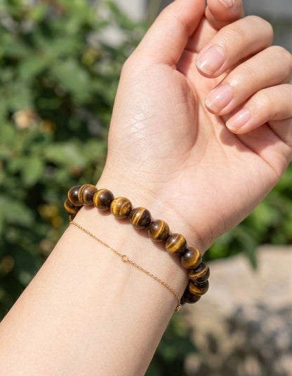 Natural Tiger Eye 8mm 7.5” Crystal Healing Stretch Bracelet