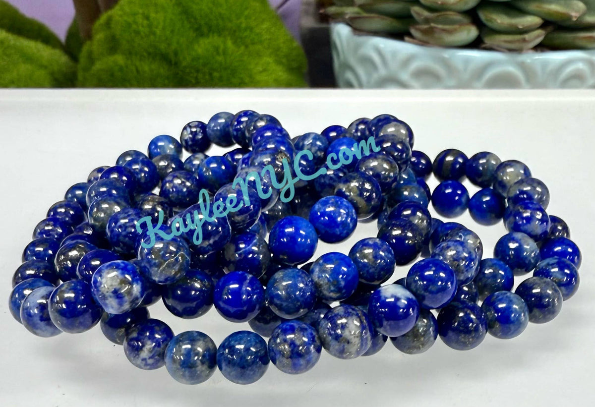 Natural Lapis Lazuli 8mm Crystal Healing Stretch Bracelet