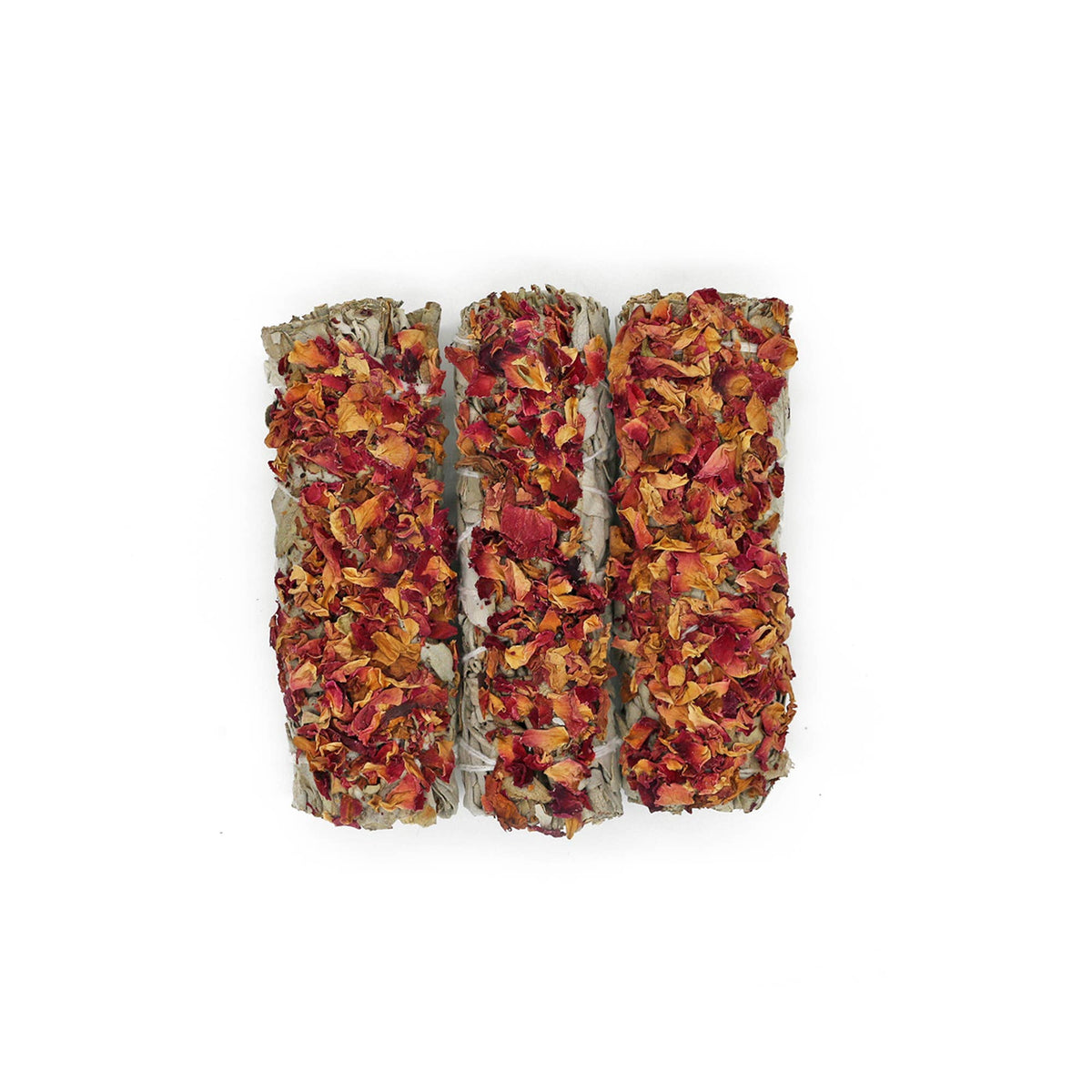 White Sage Smudge Stick, Floral - Wild Rose (4 in.)