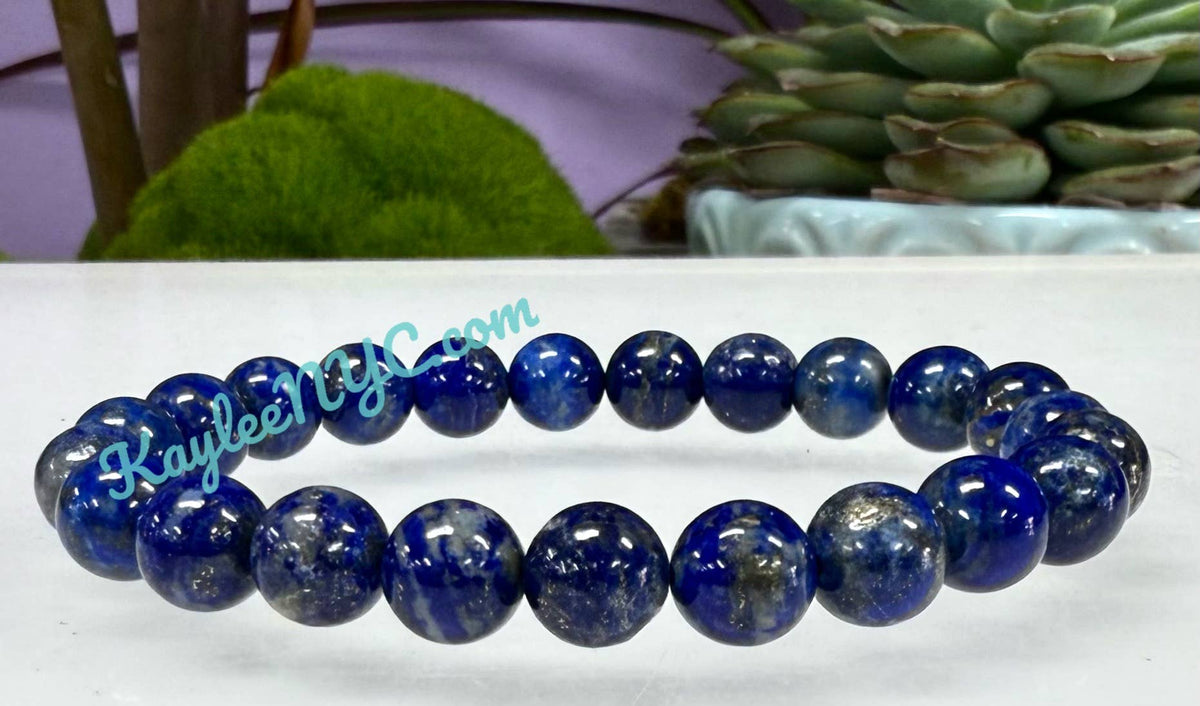 Natural Lapis Lazuli 8mm Crystal Healing Stretch Bracelet