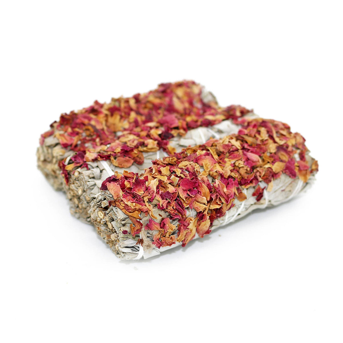 White Sage Smudge Stick, Floral - Wild Rose (4 in.)