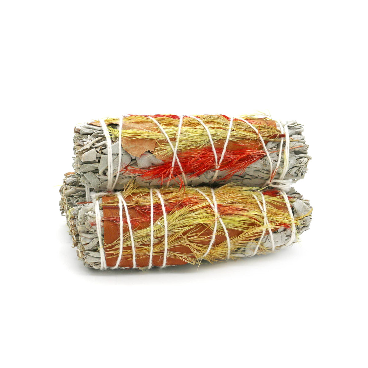 White Sage Smudge Stick, Autumn Multi Feather | 4 in.