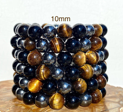10mm Protection Natural Crystal Healing Stretch Bracelets 8"