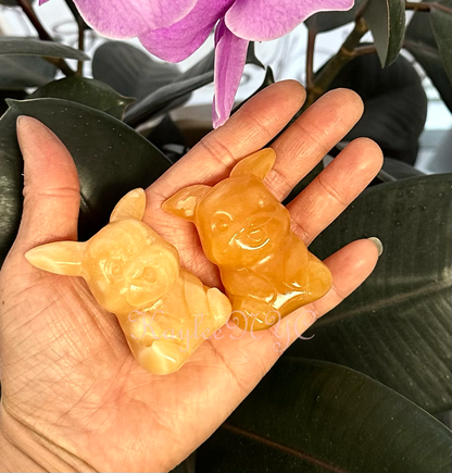 Natural Orange Calcite Bunny/Squirrel Crystal