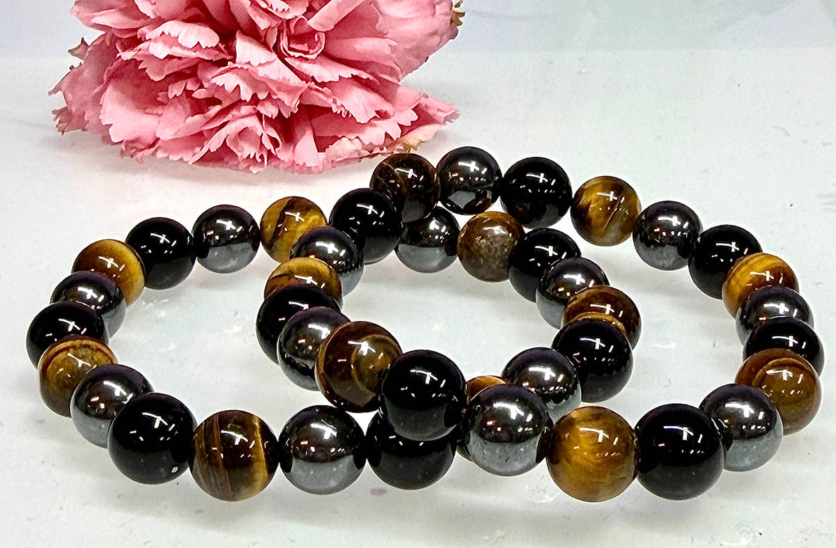 10mm Protection Natural Crystal Healing Stretch Bracelets 8"