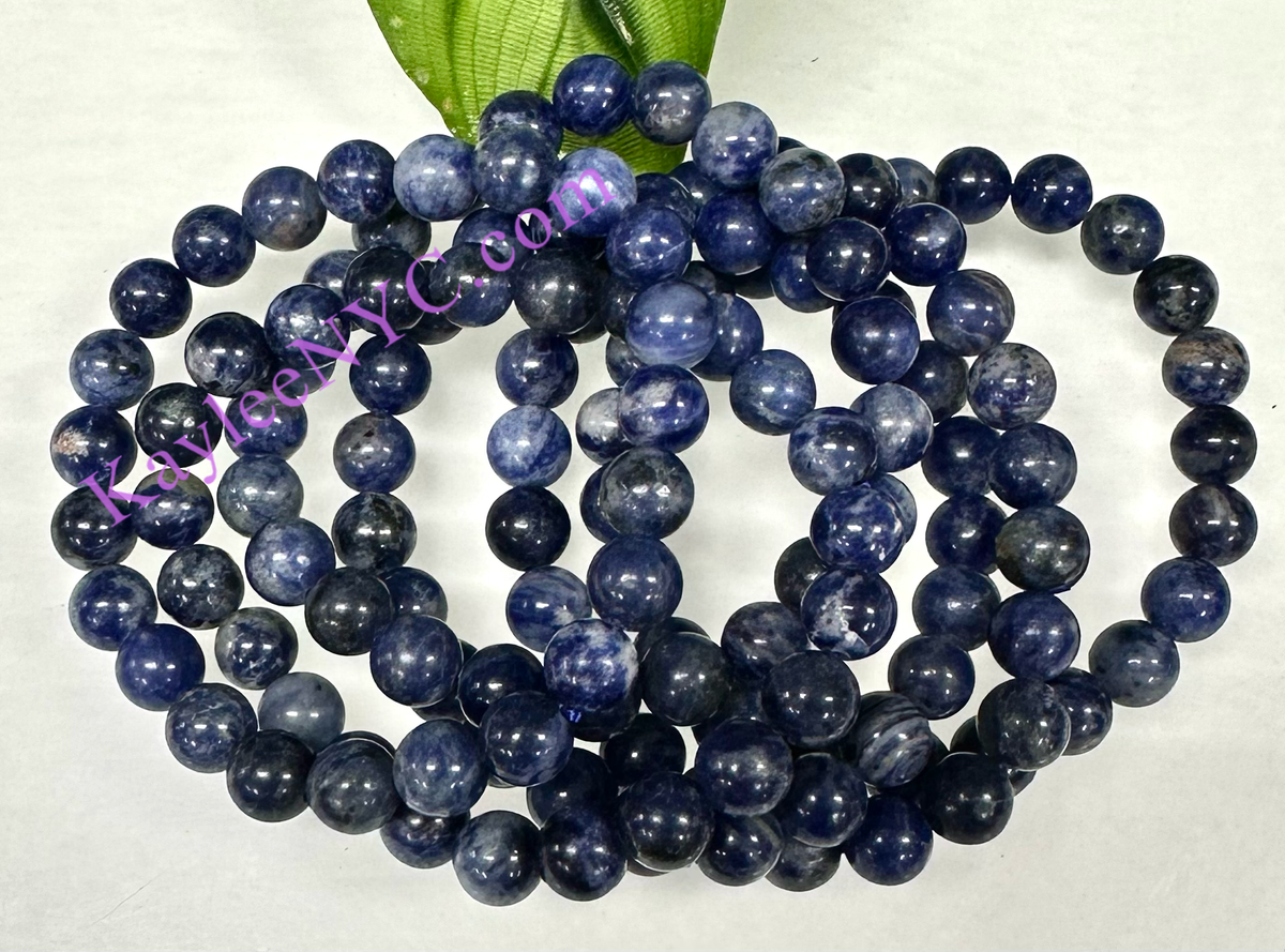 Natural Sodalite 8mm Crystal Healing Stretch bracelet 7.5"