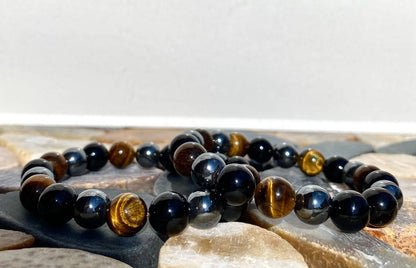 10mm Protection Natural Crystal Healing Stretch Bracelets 8"