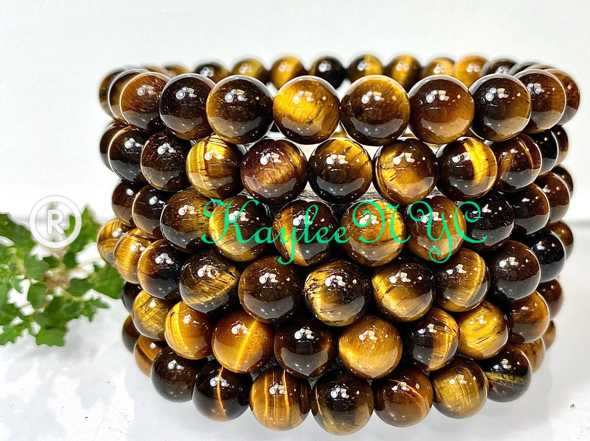 Natural Tiger Eye 8mm 7.5” Crystal Healing Stretch Bracelet