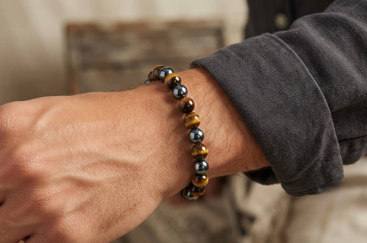 10mm Protection Natural Crystal Healing Stretch Bracelets 8"