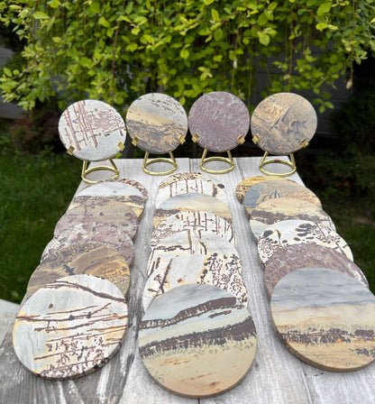 Wholesale Lot Natural Picture Jasper Slab with stand