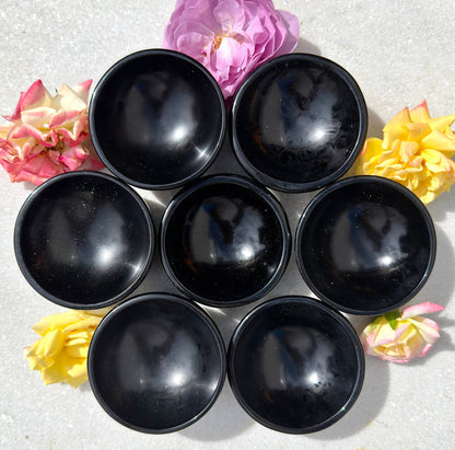 6-8 pcs Natural Black Obsidian Bowls Crystal Healing Energy