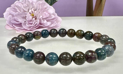 8mm Natural Ruby Kyanite Crystal Healing Stretch Bracelet 
