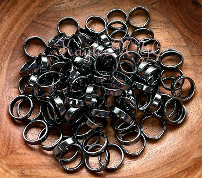 Wholesale Lot 100 pcs 6mm Natural Hematite Ring Crystal