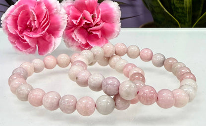 Natural Pink Opal 8mm Crystal Healing Stretch Bracelet 7.5"