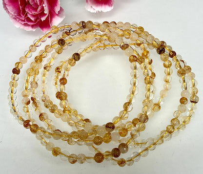 Natural Golden Healer 4mm Crystal Healing Stretch Bracelet